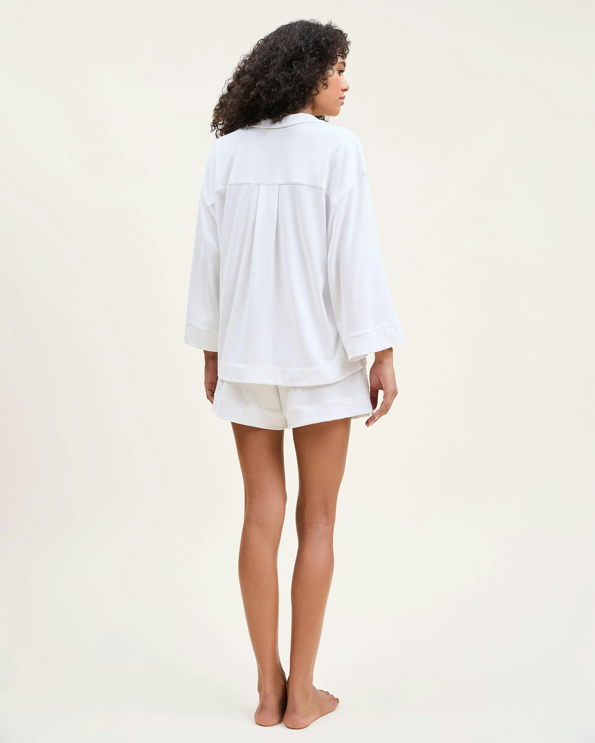 The Olivia Pima Short Set in White