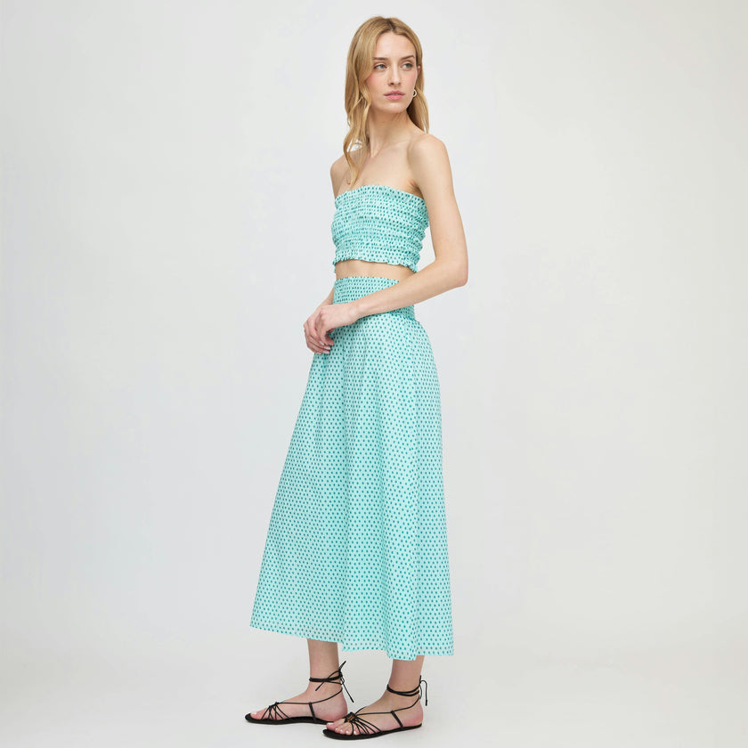 The June Nap Top - Teal Poppy Half Drop