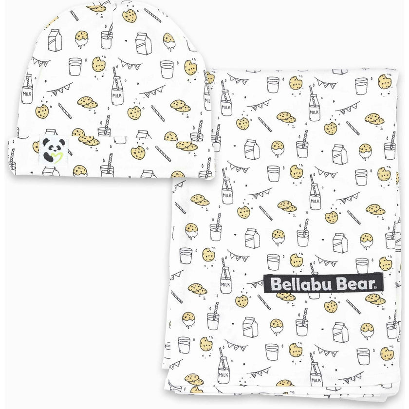 Milk & Cookies Original Bamboo Swaddle & Beanie Set