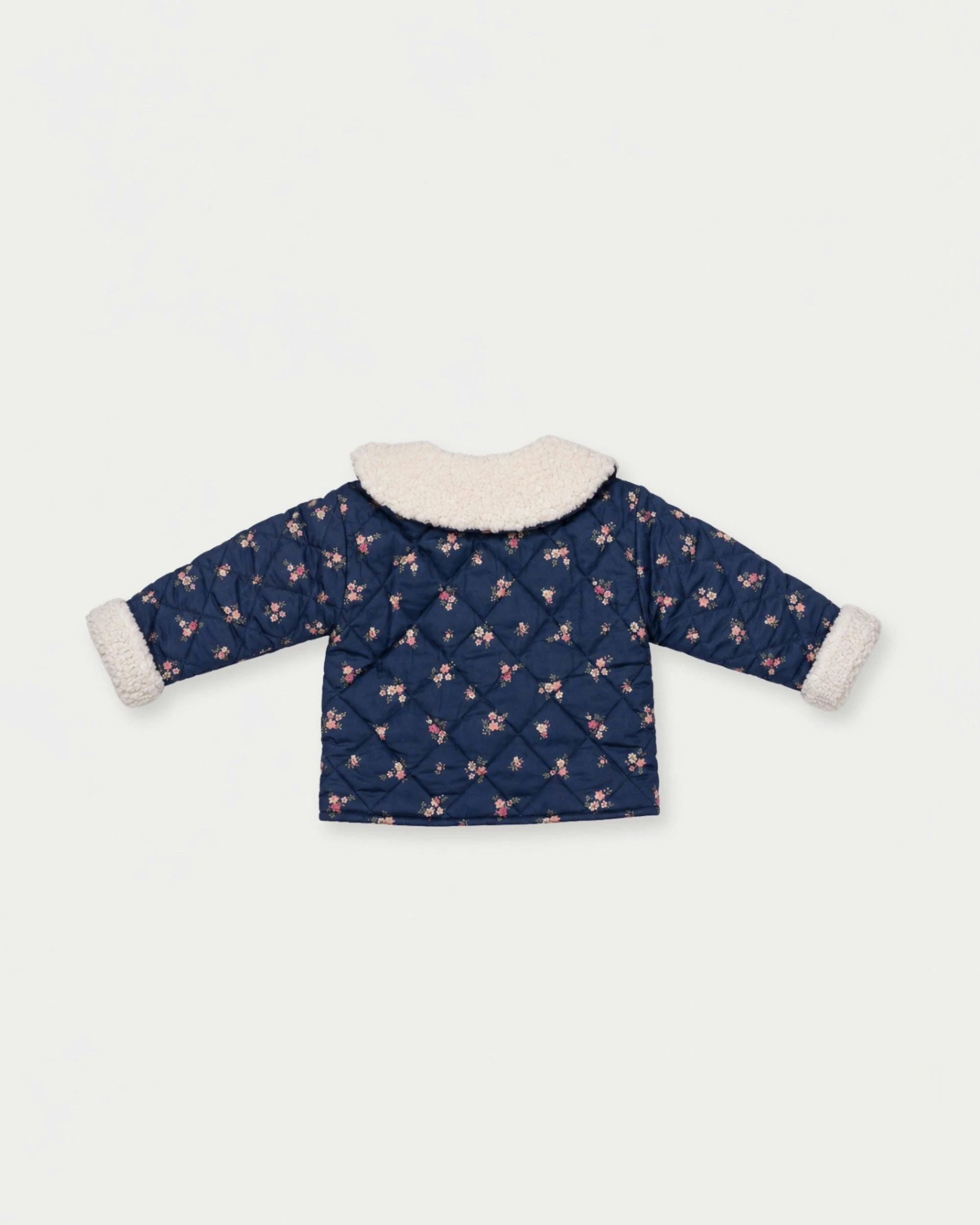Molly Baby Quilted Jacket - Ditsy Bouquet Navy