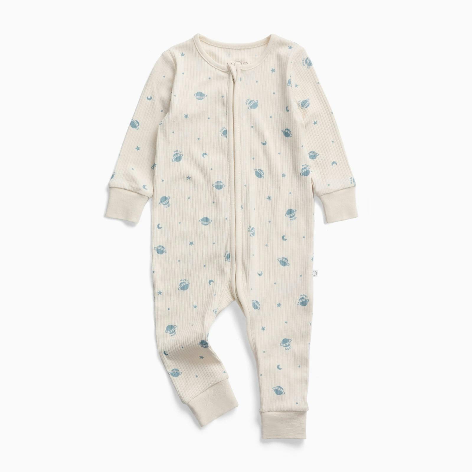 Space Ribbed Clever Zip Snug Fit Pajamas