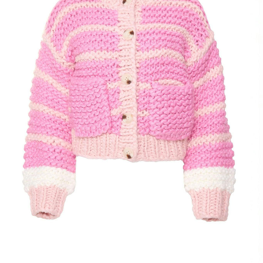 Bailey Cardigan in Pink Stripes
