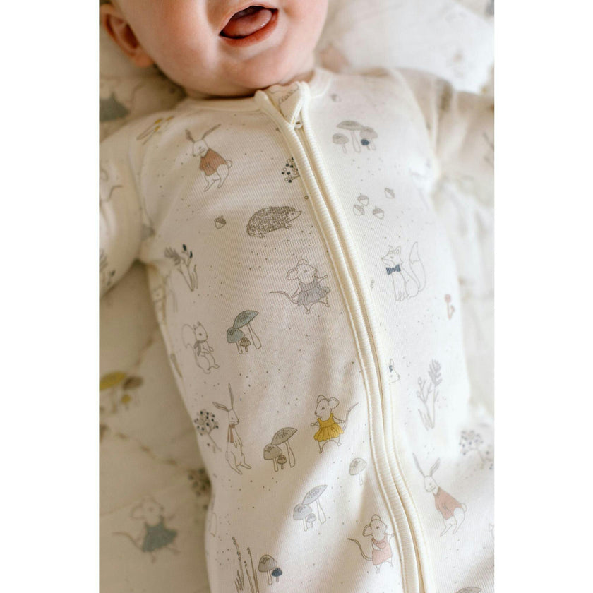 Ribbed Baby Sleeper, White