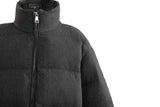Black Puffer Jacket with High Collar