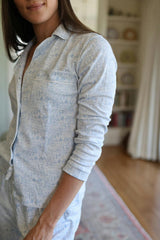 Chicago Women's Button Front Long Pajama Set