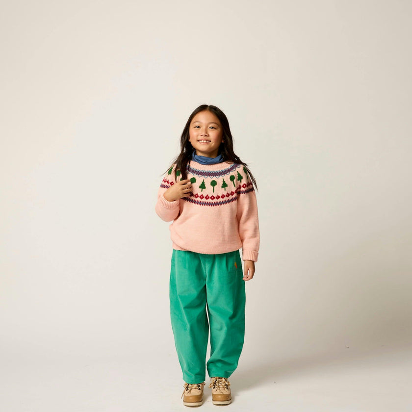 Recess Fair Isle Sweater in Pink Lemonade
