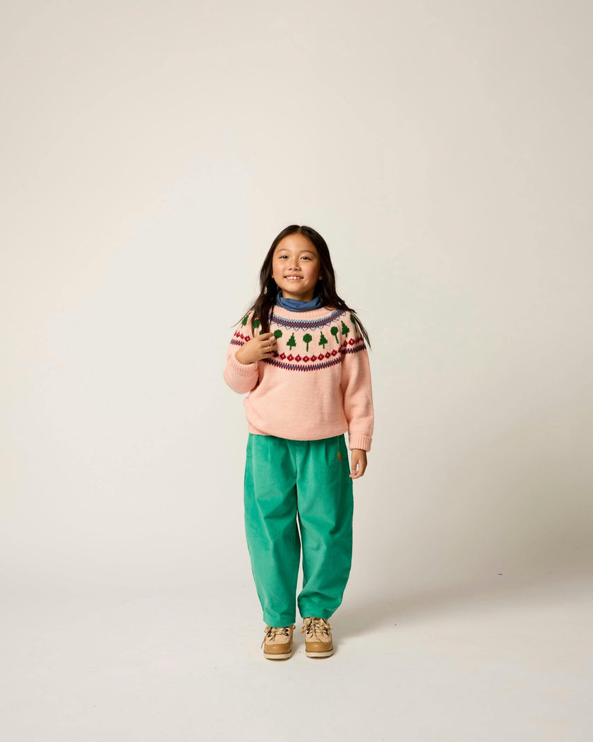 Recess Fair Isle Sweater in Pink Lemonade