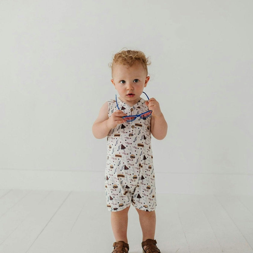 Boy's Sleeveless Romper Balloon Dogs