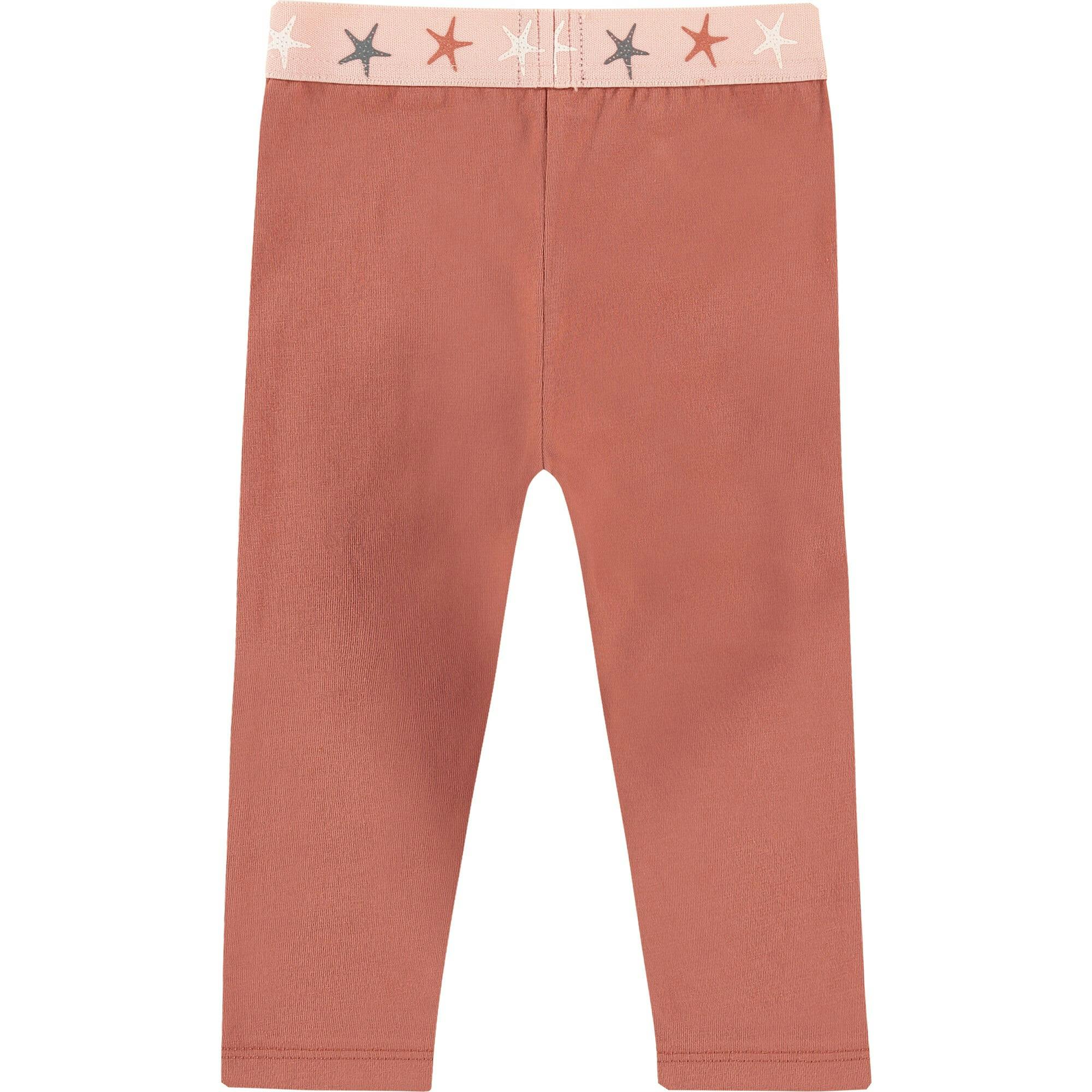 Brick Toned Contrast Waistband Leggings