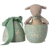 Easter egg with micro lamb, Small - Dusty mint