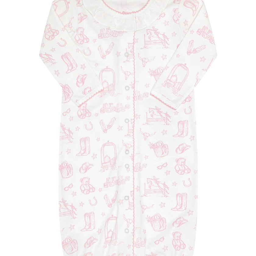 Pink Lone Star Toile Converter Gown