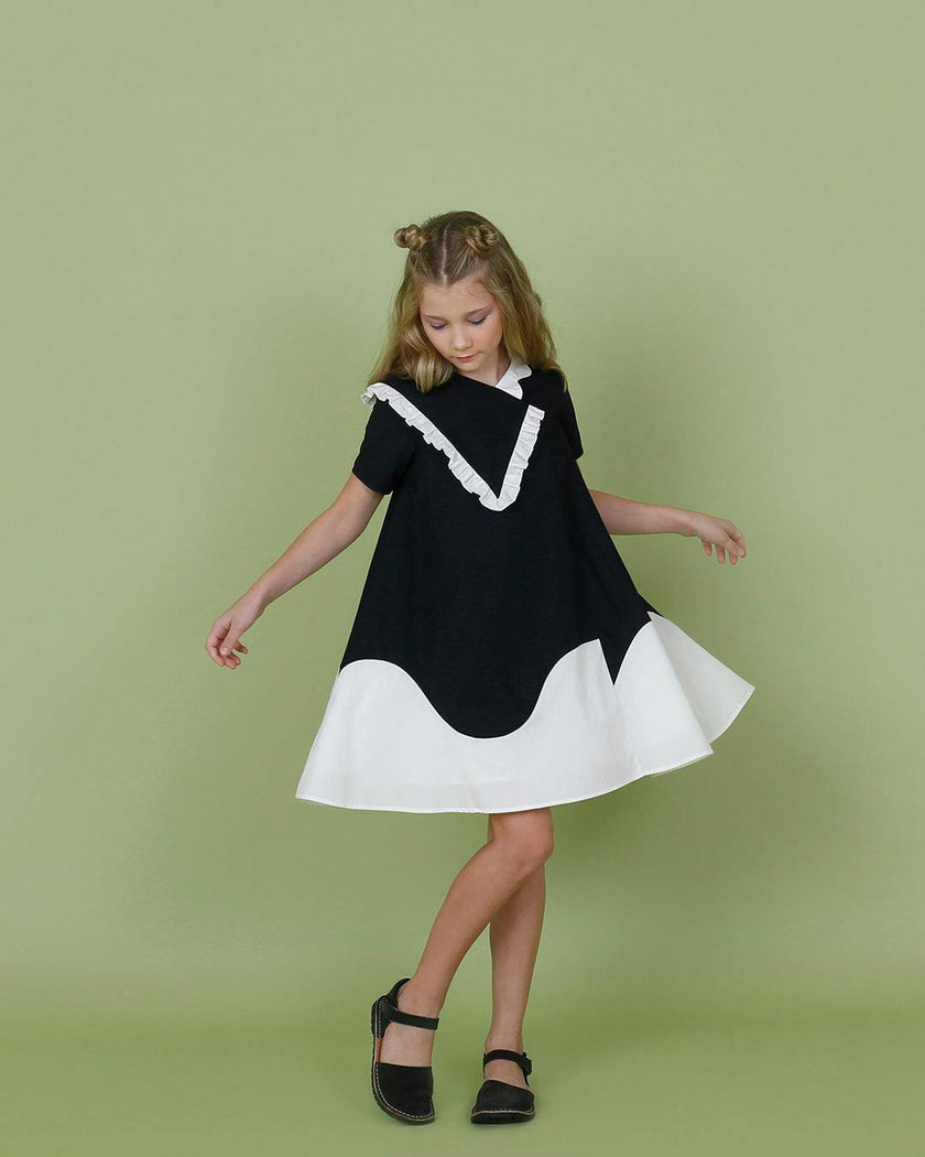 Lola dress (black/off-white)