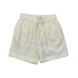 Boys Drawstring Linen Shorts in Coconut