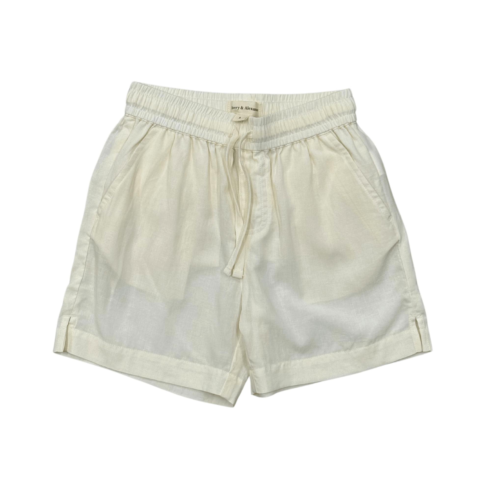 Boys Drawstring Linen Shorts in Coconut