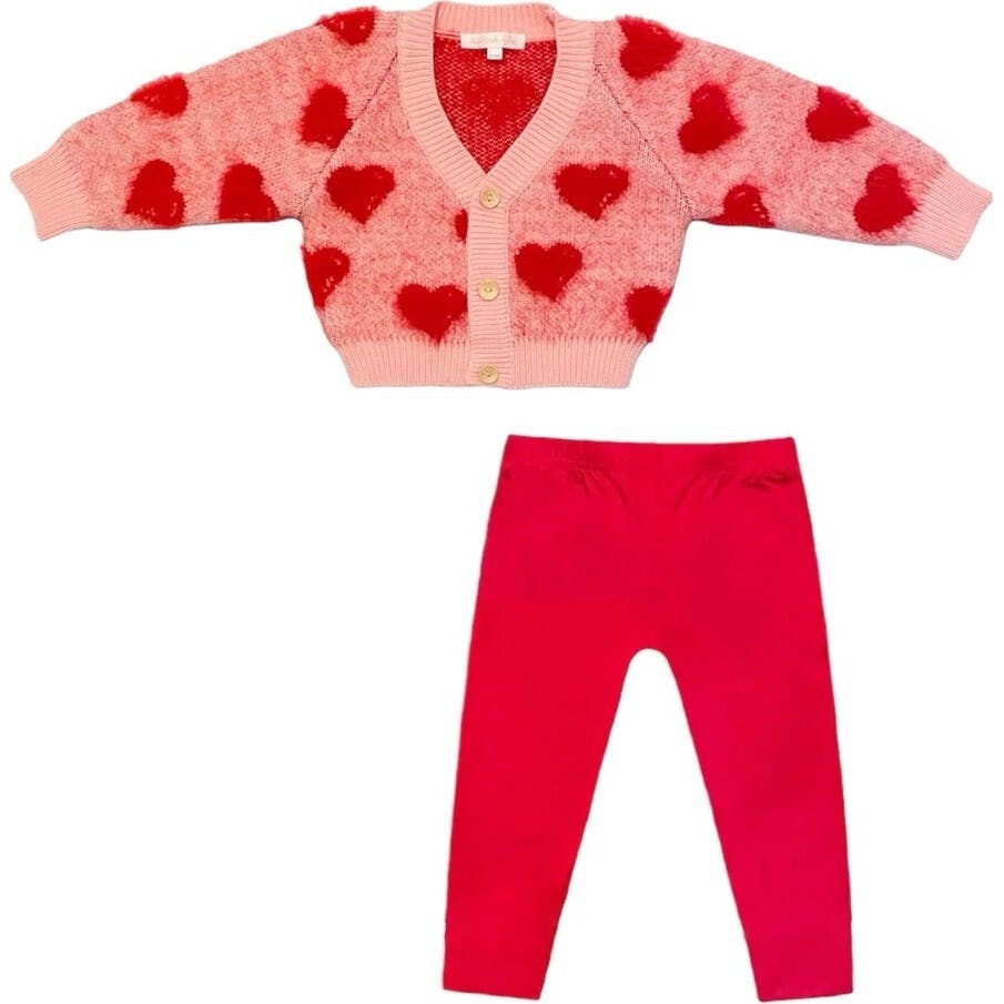 Heart to Heart Cozy Valentine's Day Cardigan Bamboo Pant Set