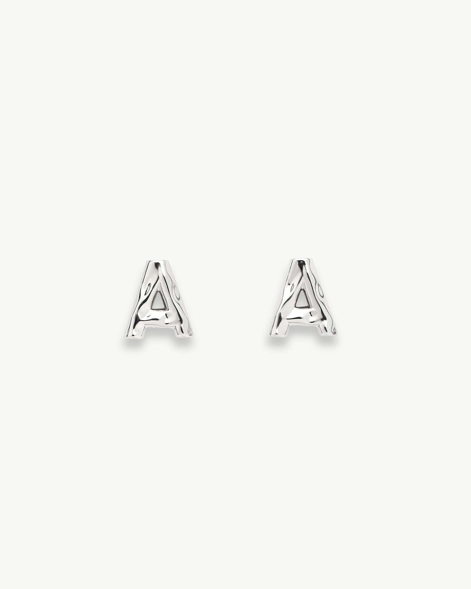 Monogram Studs in Silver
