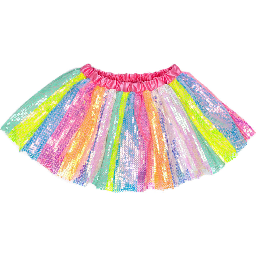 Sequins Skirt with Satin Waistband