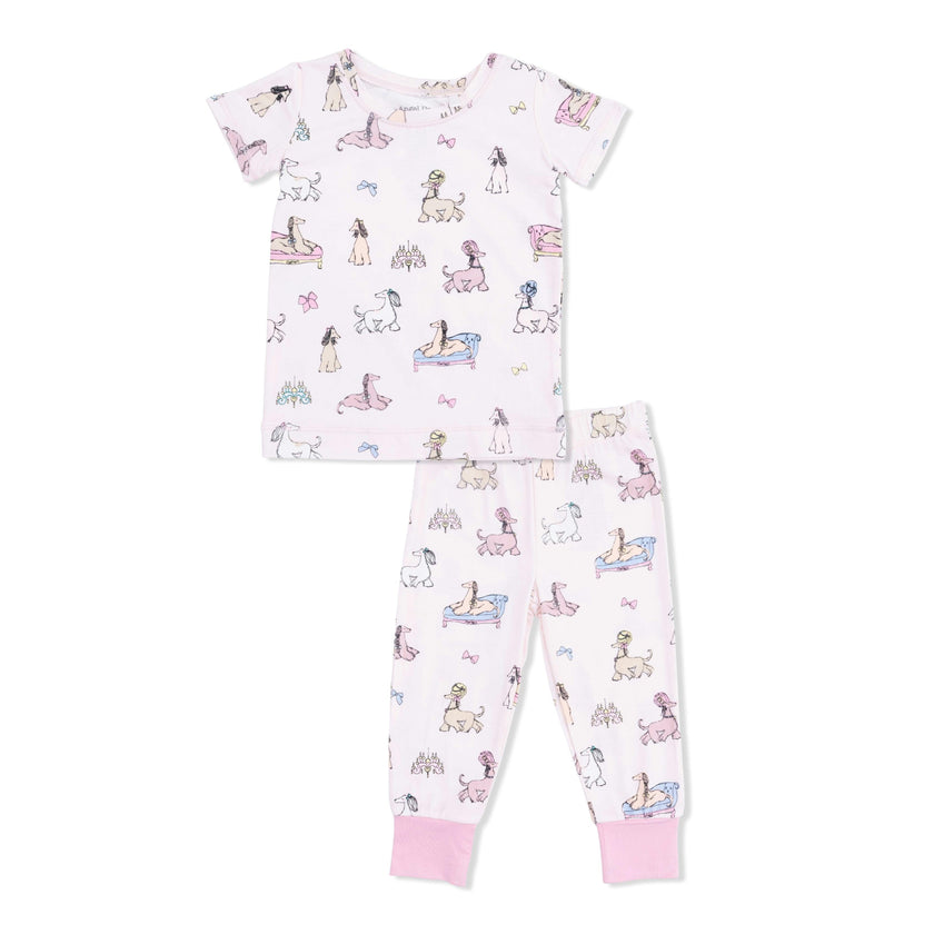 Fancy Hounds with Bows - Short Sleeve Loungewear Set