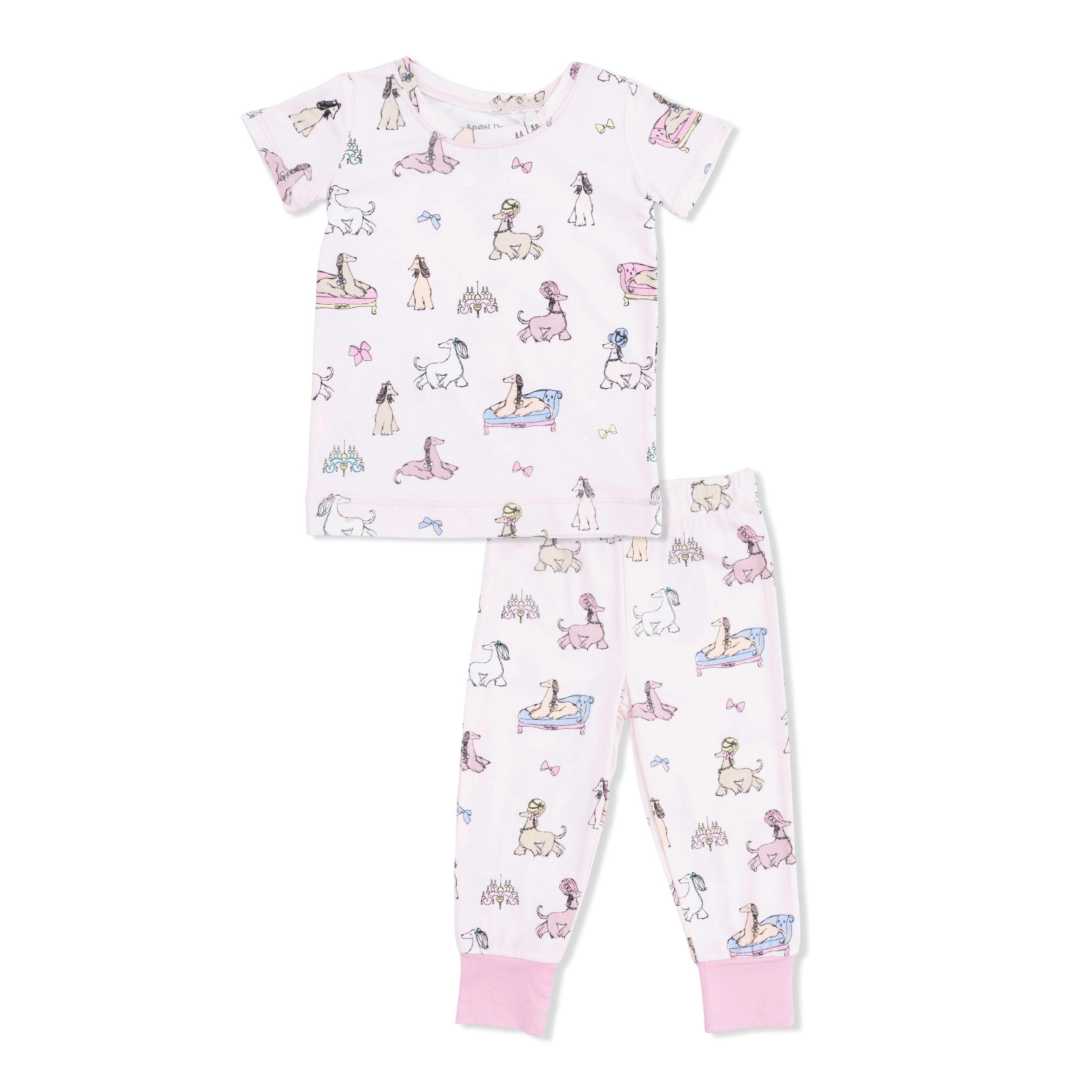 Fancy Hounds with Bows - Short Sleeve Loungewear Set