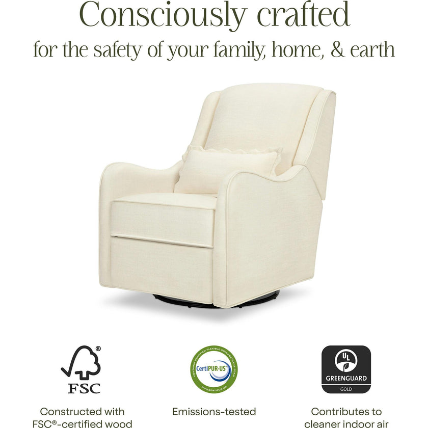 Devon Recliner and Swivel Glider in Performance Ivory Eco-Basketweave