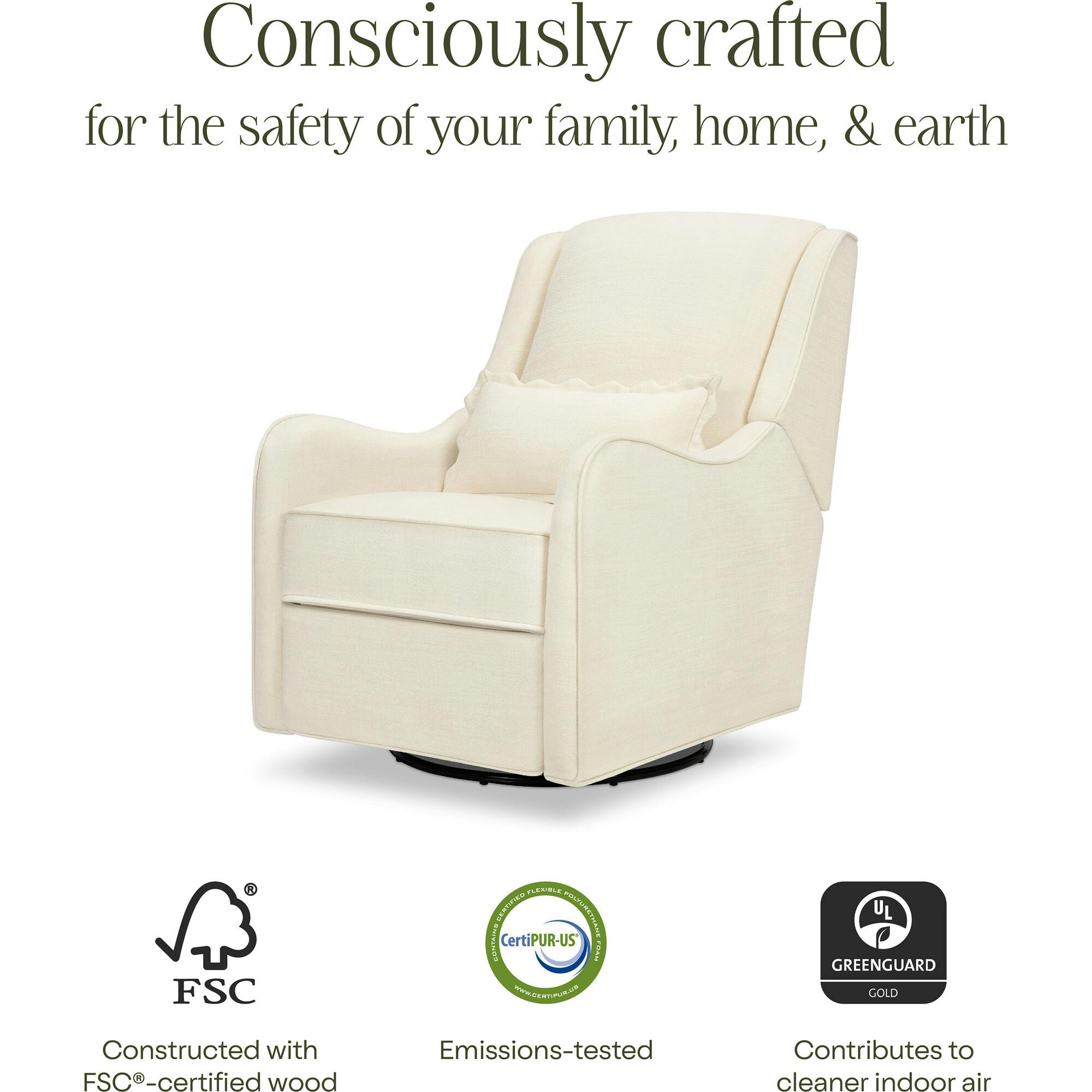 Devon Recliner and Swivel Glider in Performance Ivory Eco-Basketweave
