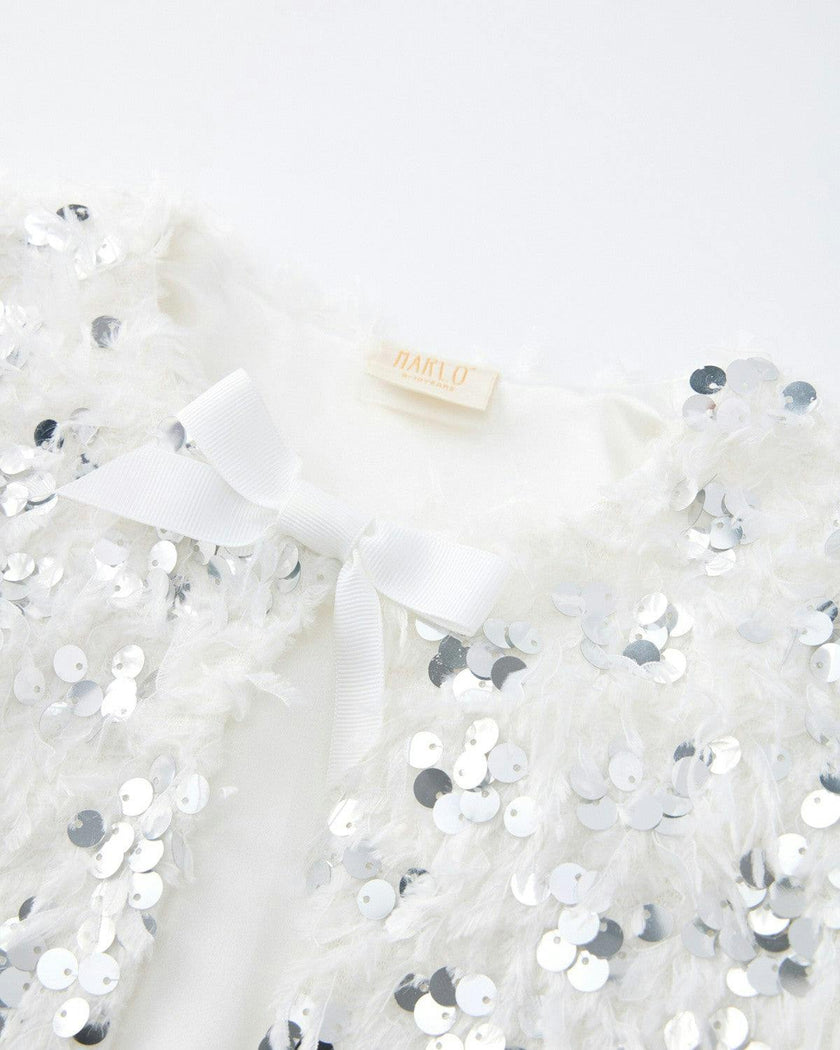 Chrissy Feather Sequin Jacket