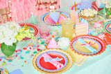 Packed Party Rainbow Ric Rac 10ct Paper Dinner Plates | Gold Foil Scalloped 5-Color Mix Party Plates |10 Inch Birthday Plates