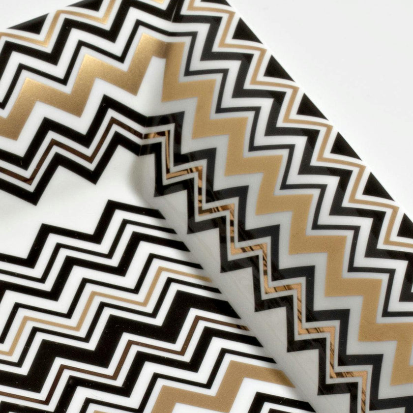 Tray ZIG ZAG Rectangular Large in Luxury Box Gold 8.5" x 6.75"