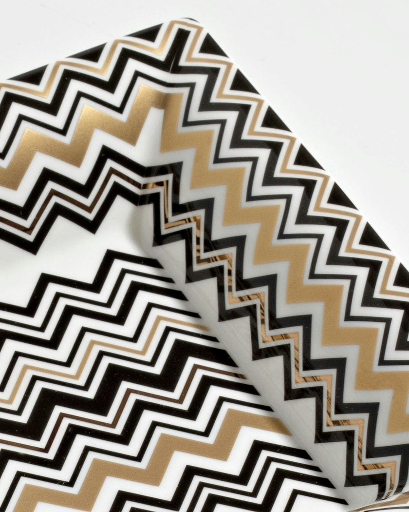Tray ZIG ZAG Rectangular Large in Luxury Box Gold 8.5" x 6.75"