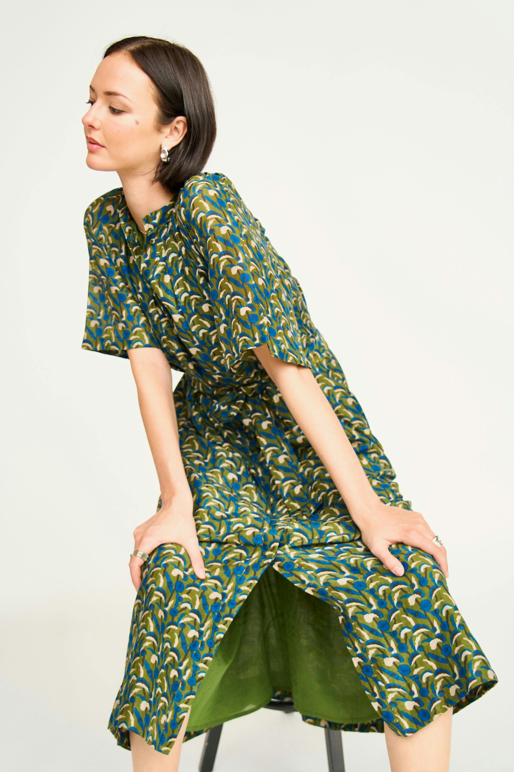 Somerset Dress in Verdant Cattail