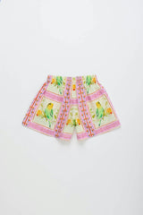 BIRDS PATCHWORK SHORTS BLUSH