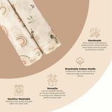 Parker Cotton Muslin Swaddle Blanket Set (Butterfly, Set of 2)