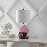 Ellie Bohemian Designer Iron/Resin Elephant LED Kids Table Lamp with Phone Stand and USB Charging Port