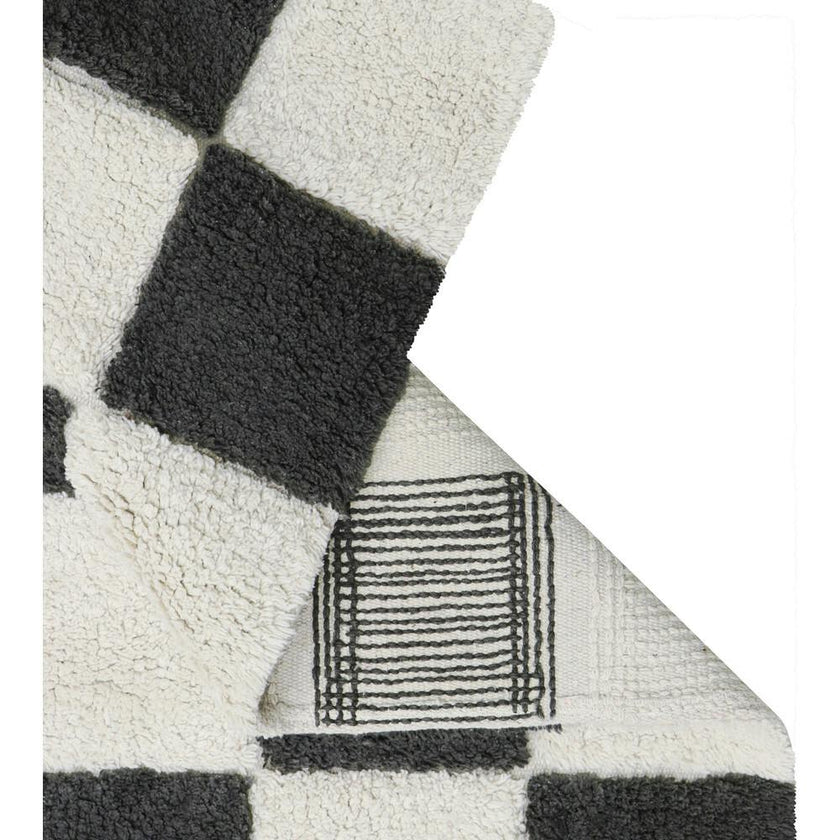 Kitchen Tiles Checkerboard Pattern Washable Rug