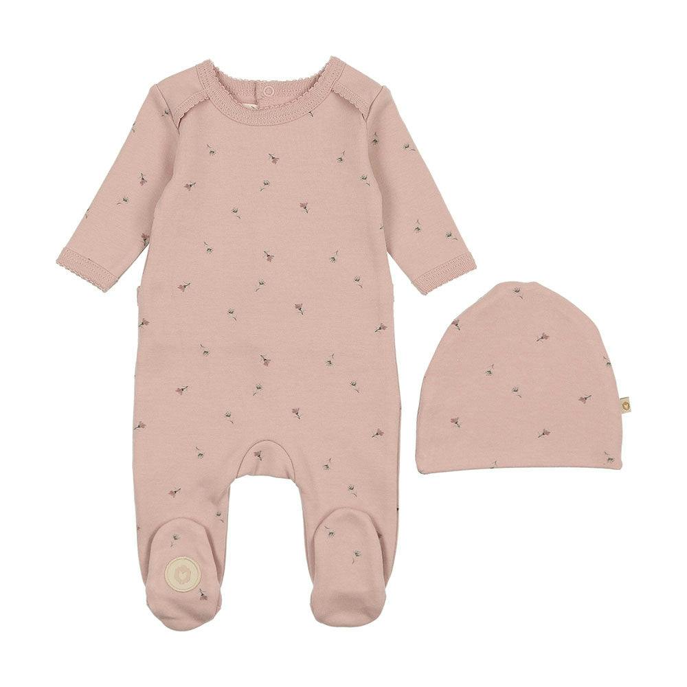 Plush Print Footie & Hat Set