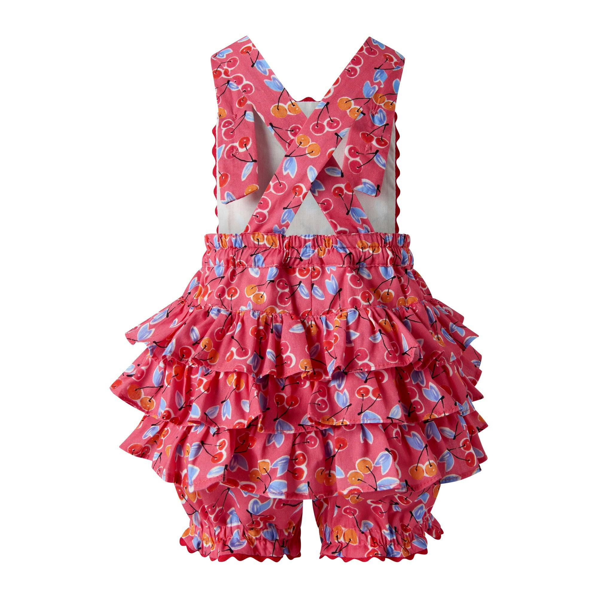 Cherry Dungaree and Blouse Set