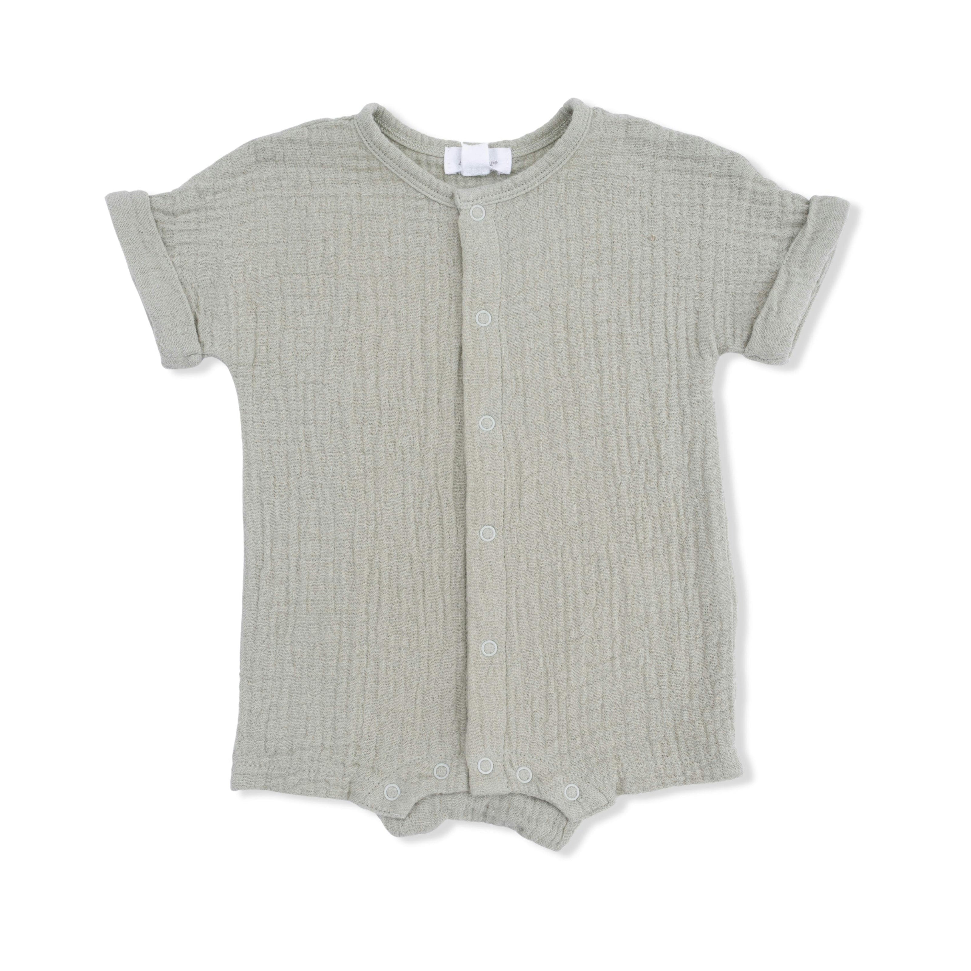 Solid Muslin Desert Green - Dolman Henley Shortall