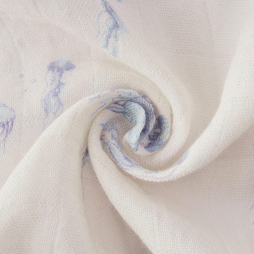 Sunset Jellyfish Organic Cotton Two-Piece Burp Cloth Set