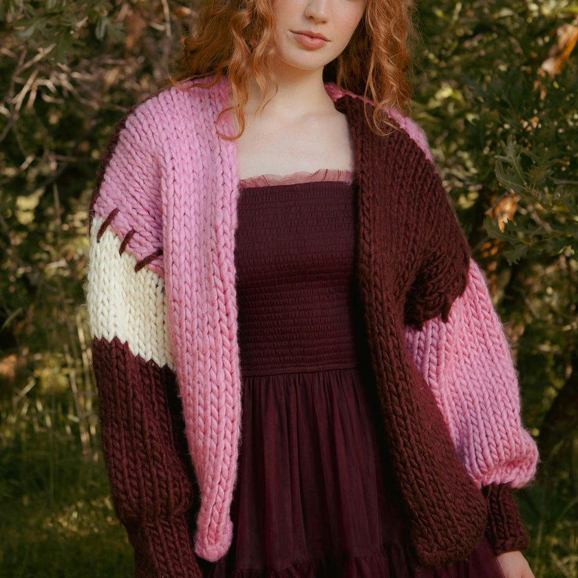 Marissa Sweater in Pink & Red