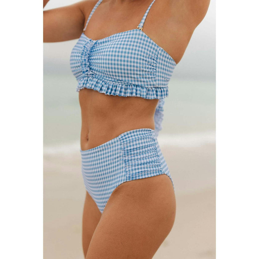 Mid Rise Ruched Bottom in Blakely Gingham