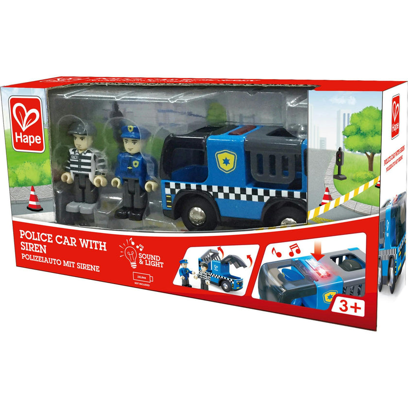Hape: Police Car With Siren - Blue Cop Car
