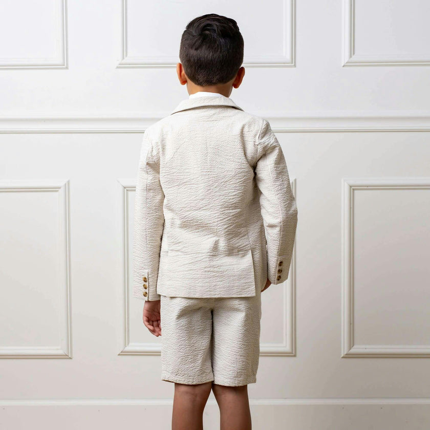 Organic Seersucker Short, Beige