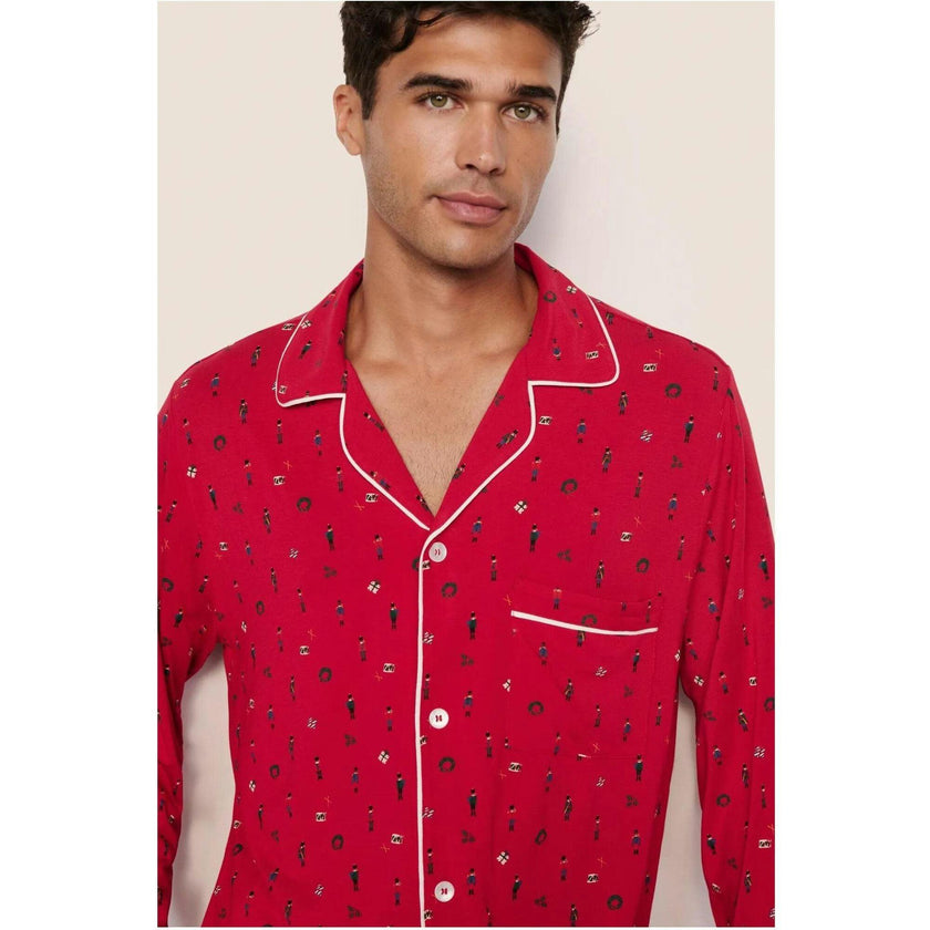 William Printed TENCEL Modal PJ Set, Red