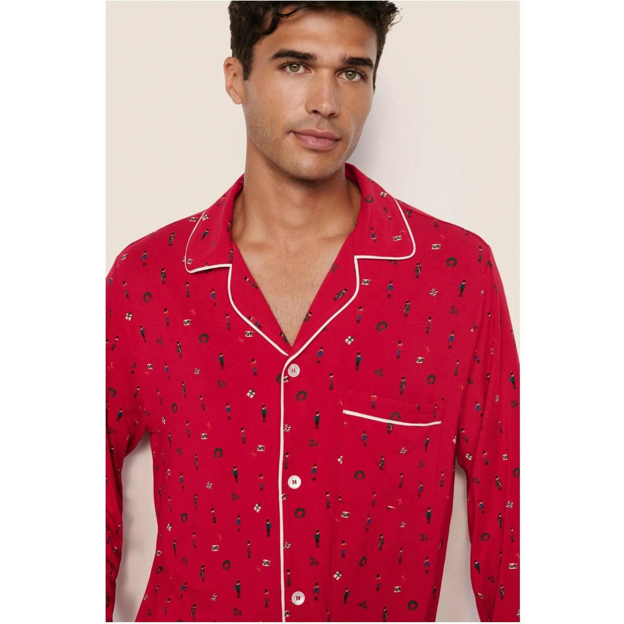 William Printed TENCEL Modal PJ Set, Red