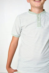 sage/white thin stripe blade shirt