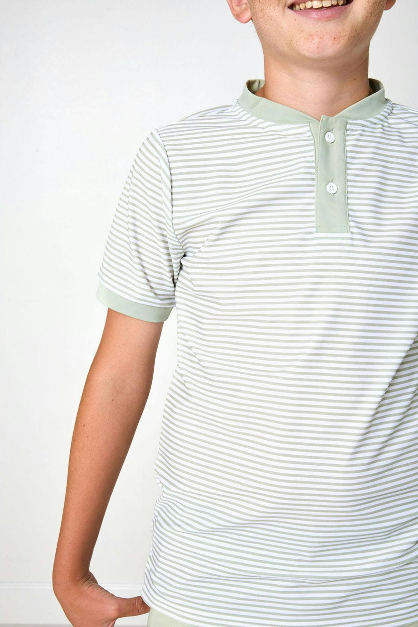 sage/white thin stripe blade shirt