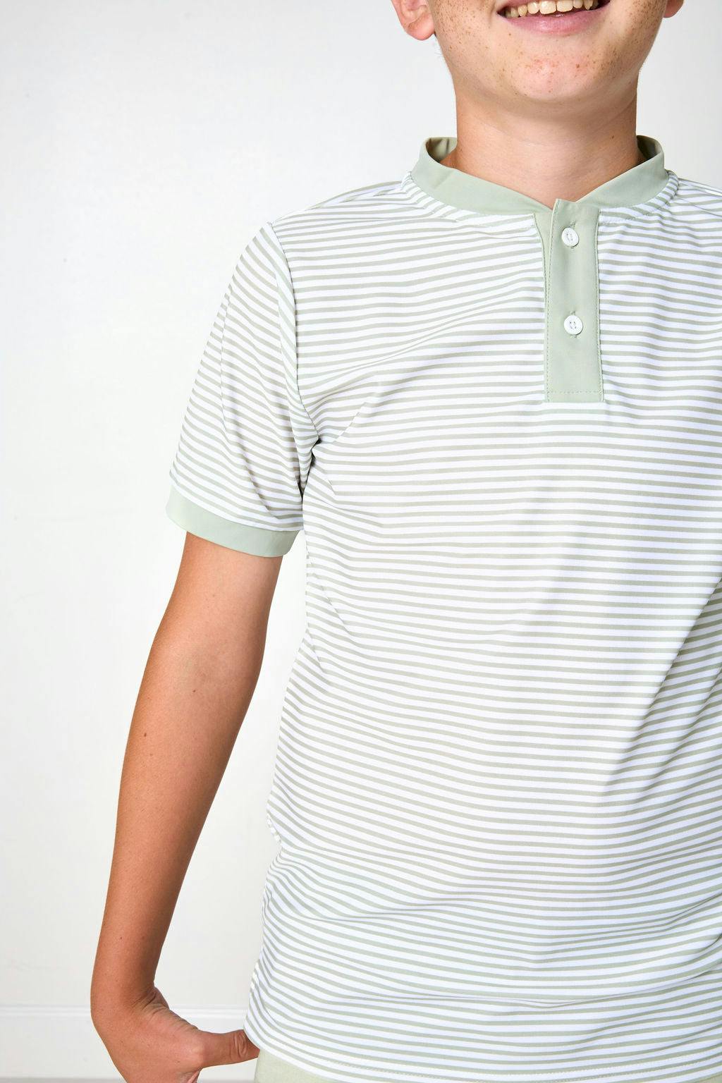 sage/white thin stripe blade shirt