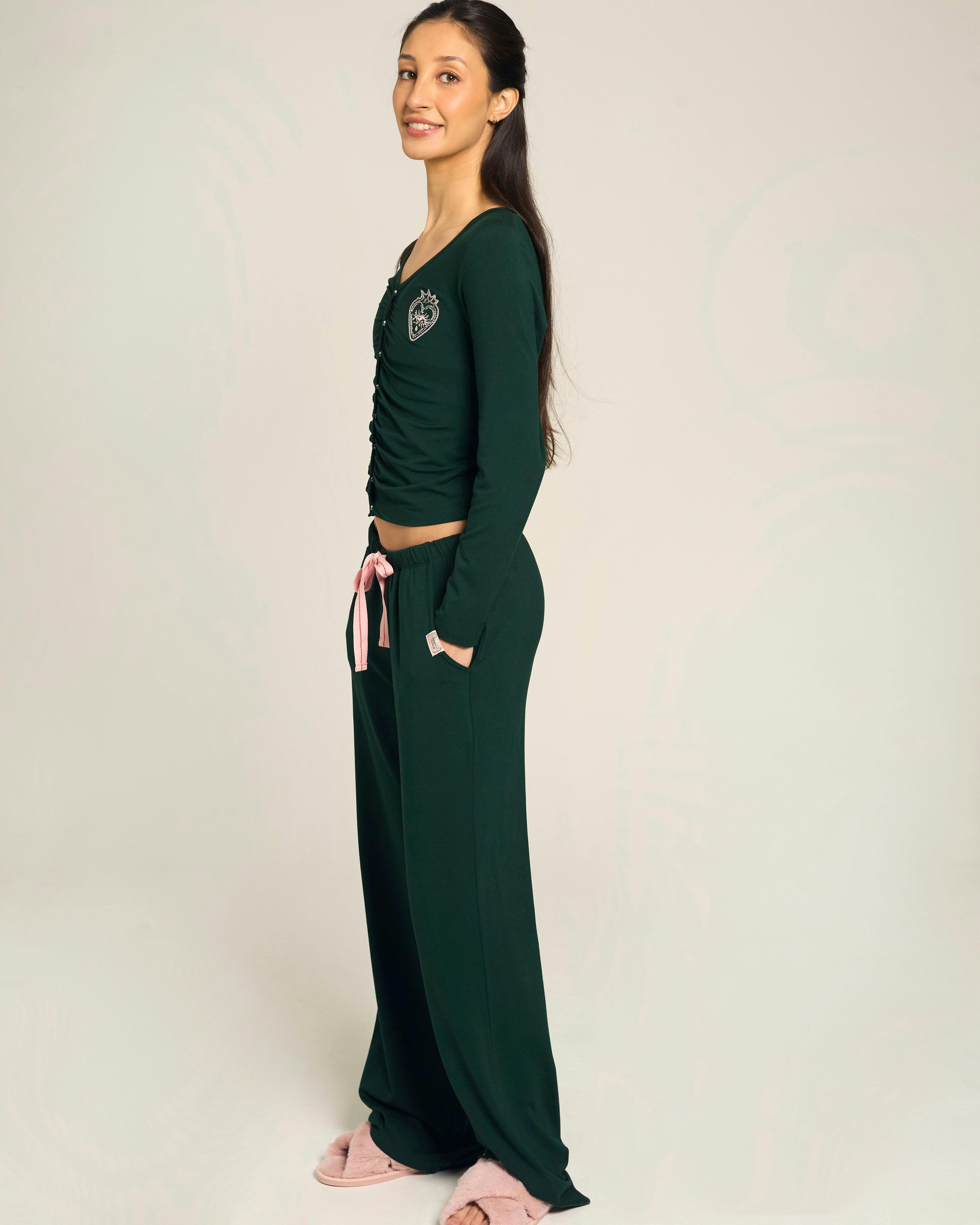 The Forest Button Lounge Top