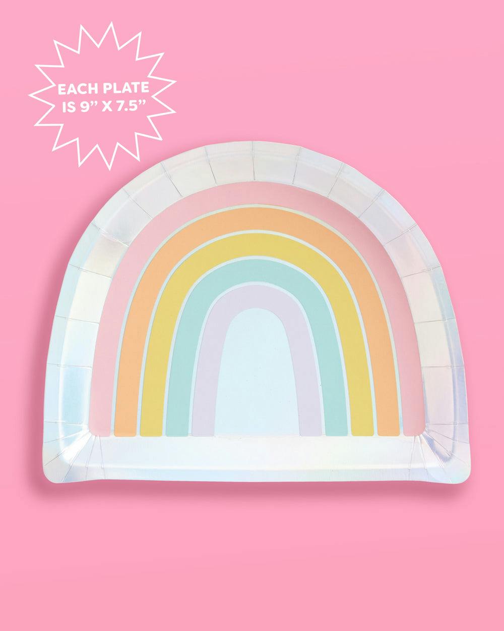 Rainbow Plates - 25 paper plates