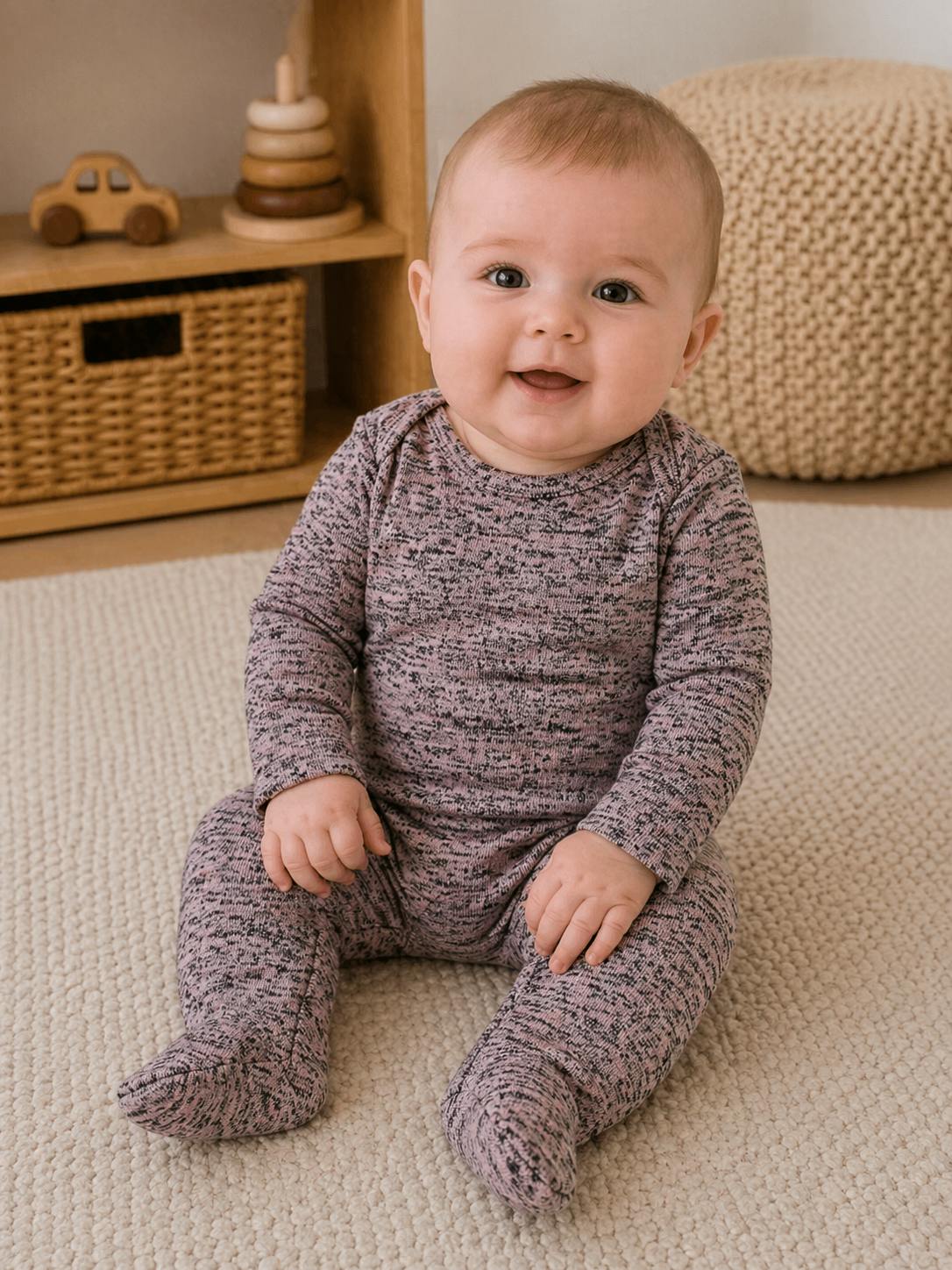Sweater Knit Long Sleeve Footie